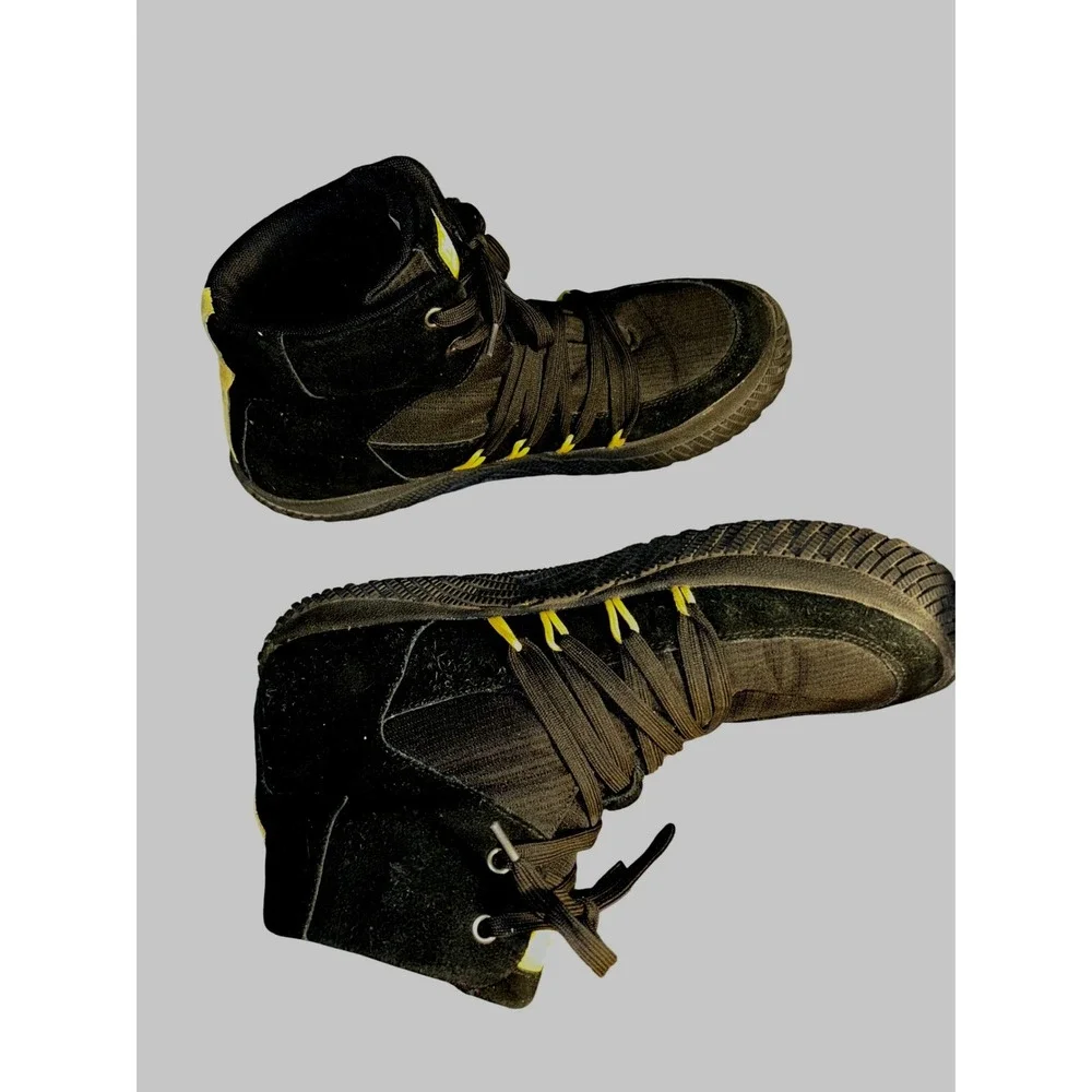 Hybrid Green Label The Legend Black Yellow High Top Sneakers HGL3012 Mens 12